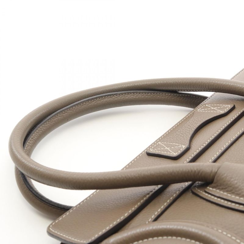 Celine Tote Bag Luggage Micro Shopper Glazed Leather Luggage Micro Shopper