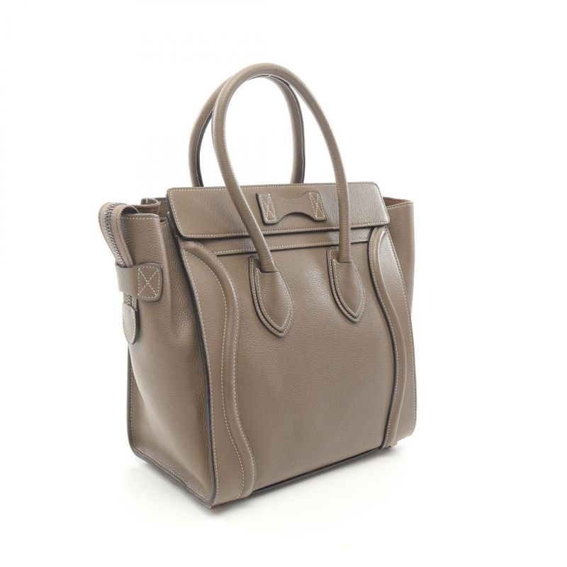 Celine Tote Bag Luggage Micro Shopper Glazed Leather Luggage Micro Shopper