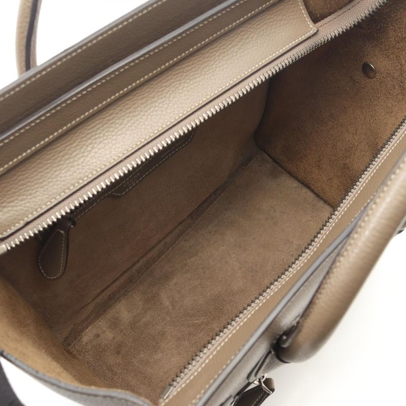 Celine Tote Bag Luggage Micro Shopper Glazed Leather Luggage Micro Shopper