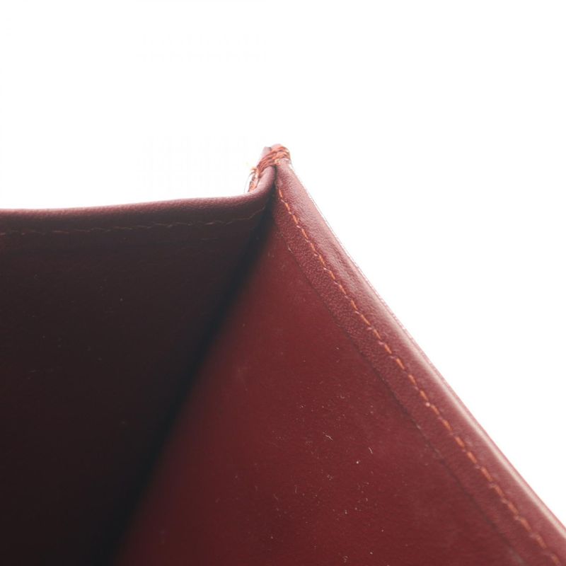 Cartier Second Bag Clutch Bag Must Line Bordeaux Leather Clutch Bag Ladies Used
