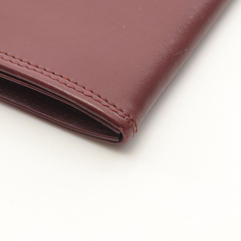 Cartier Second Bag Clutch Bag Must Line Bordeaux Leather Clutch Bag Ladies Used