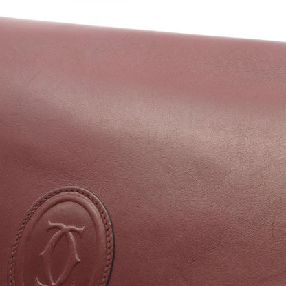 Cartier Second Bag Clutch Bag Must Line Bordeaux Leather Clutch Bag Ladies Used