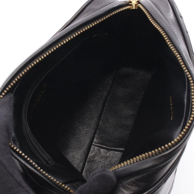 Chanel Shoulder Bag Matelasse Black Lambskin Matelasse Fringe Chain Shoulder