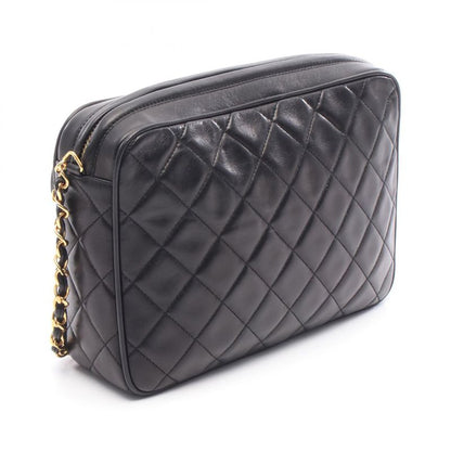 Chanel Shoulder Bag Matelasse Black Lambskin Matelasse Fringe Chain Shoulder