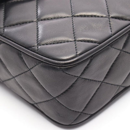 Chanel Shoulder Bag Matelasse Black Lambskin Matelasse Fringe Chain Shoulder