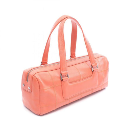 Chanel Boston Bag Chocobar Dark Orange Leather Chocobar Boston Bag Ladies Used A