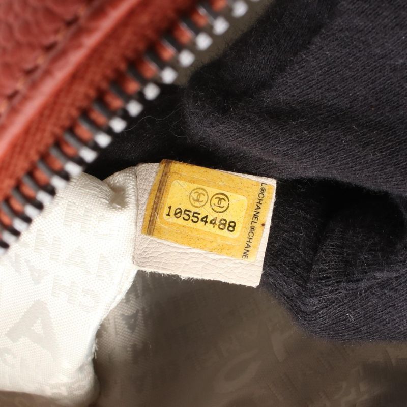 Chanel Boston Bag Chocobar Dark Orange Leather Chocobar Boston Bag Ladies Used A