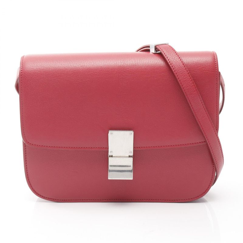 Celine Shoulder Bag Classic Box Medium 164173 Red Leather Classic Box Medium