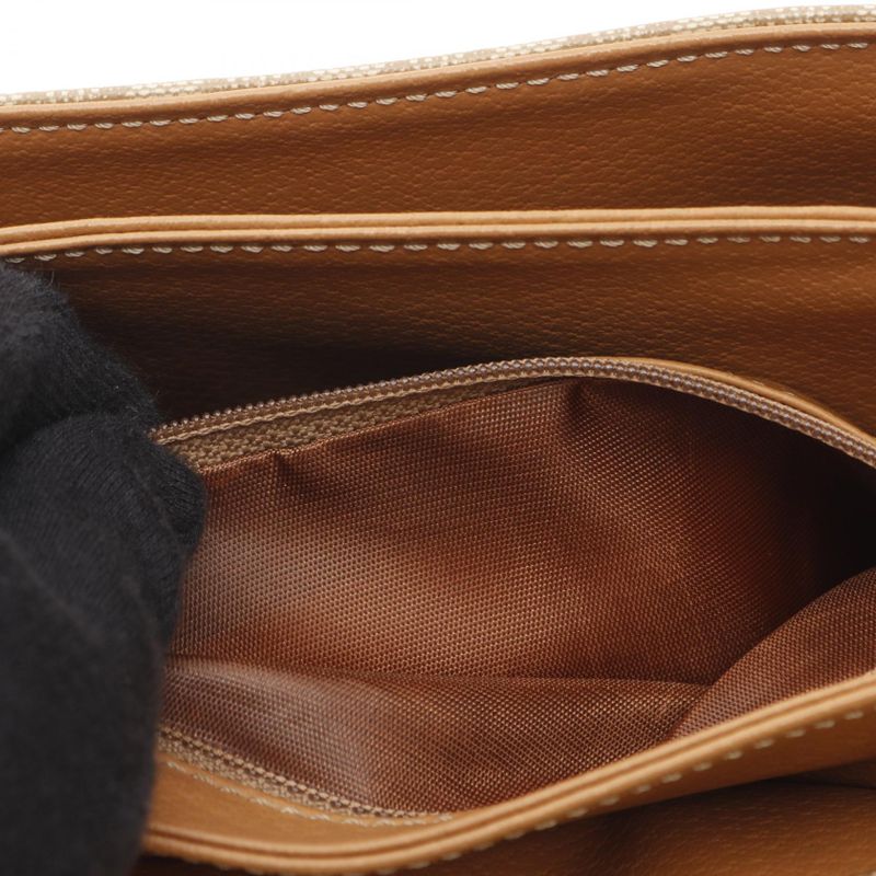 Celine Shoulder Bag Macadam Beige/brown PVC Coated Canvas Leather Macadam