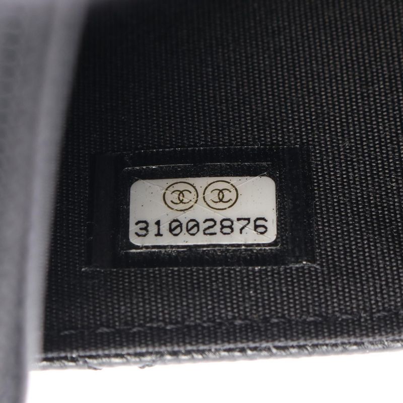 Chanel Shoulder Bag Matelasse Black Leather Matelasse Chain Wallet Ladies Used A