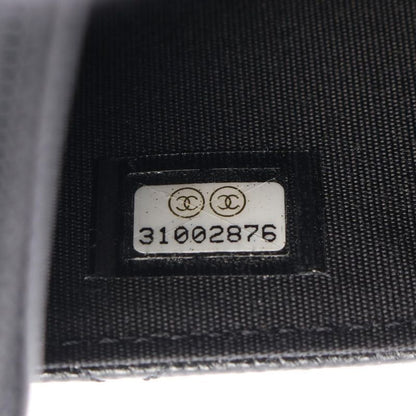 Chanel Shoulder Bag Matelasse Black Leather Matelasse Chain Wallet Ladies Used A