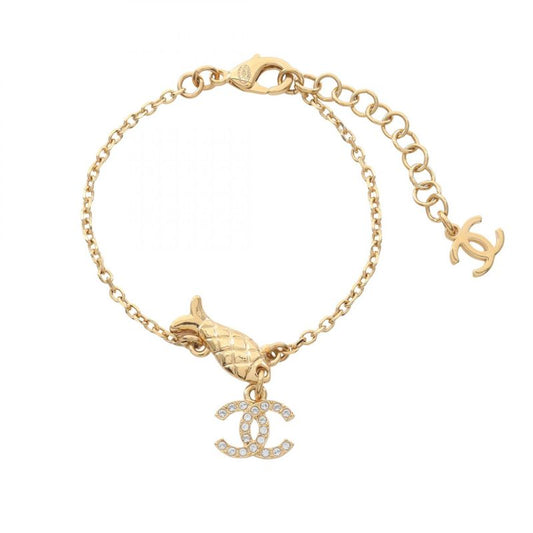 Chanel Bracelet Coco Mark GP (gold Plated) Coco Mark Bracelet Fish Motif Ladies