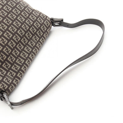 Fendi Shoulder Bag Mamma Bucket Zucchino 8br001 Dark Brown Canvas Leather