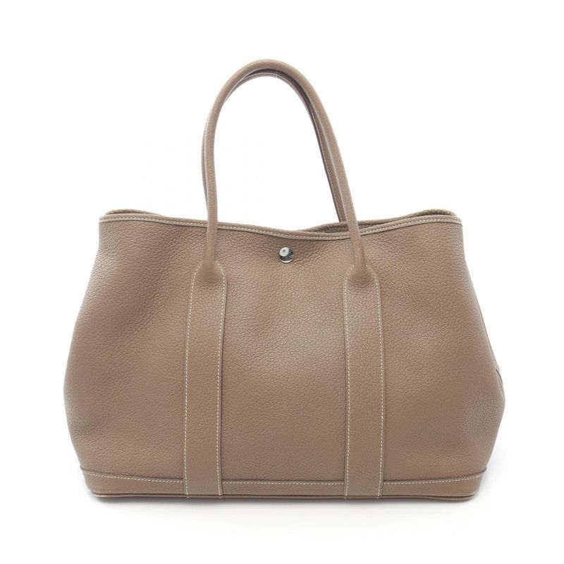 Hermes Tote Bag Garden Party PM Etoupe Leather Garden Party PM Etoupe Ladies