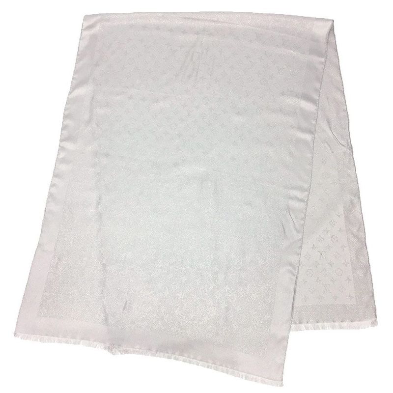 Louis Vuitton Monogram Shawl M75236 Shawl Silver Aq11961