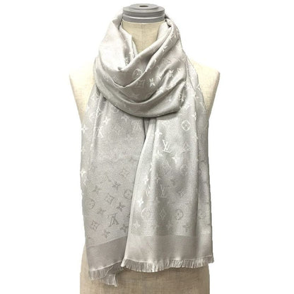 Louis Vuitton Monogram Shawl M75236 Shawl Silver Aq11961