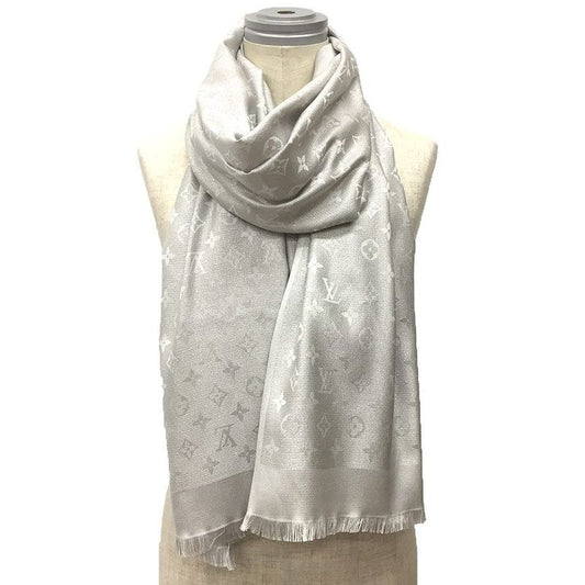 Louis Vuitton Monogram Shawl M75236 Shawl Silver Aq11961