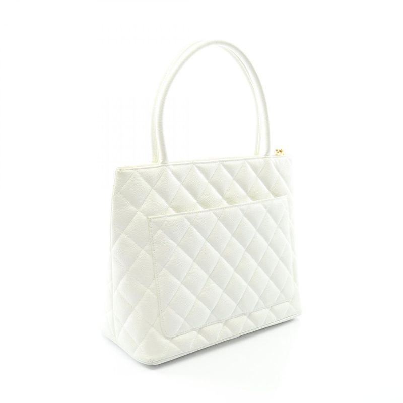 Chanel Tote Bag Reproduction Tote White Calf Leather Reproduction Tote Women