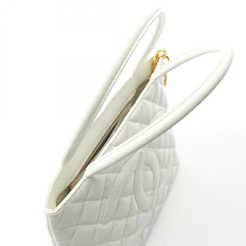 Chanel Tote Bag Reproduction Tote White Calf Leather Reproduction Tote Women
