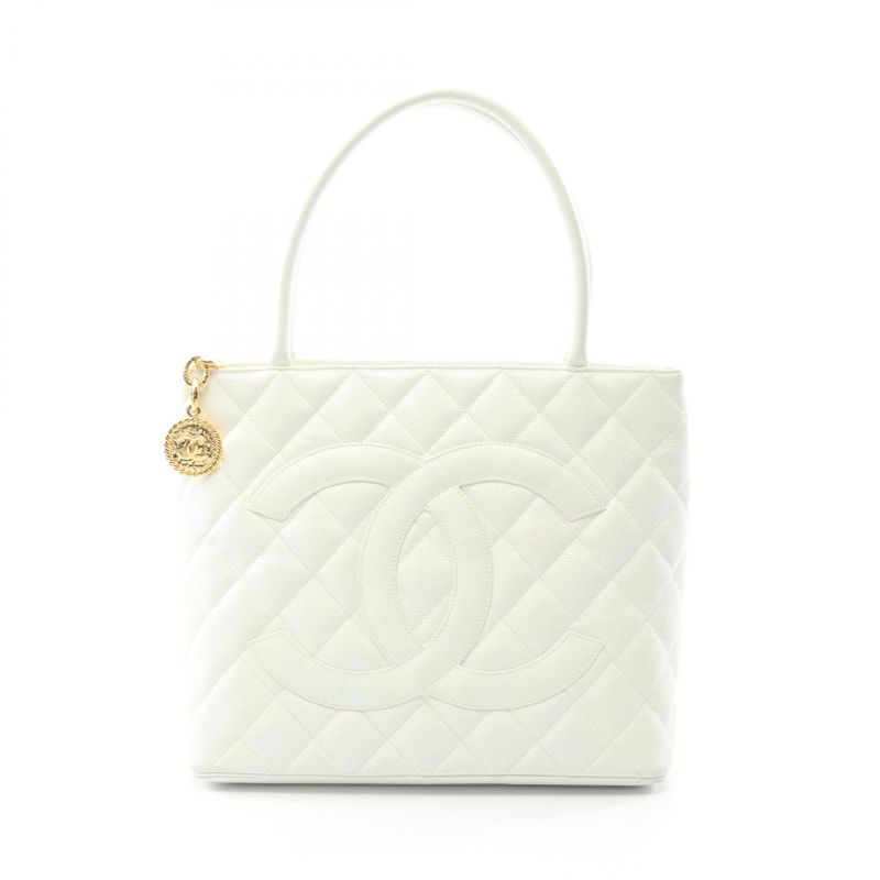 Chanel Tote Bag Reproduction Tote White Calf Leather Reproduction Tote Women