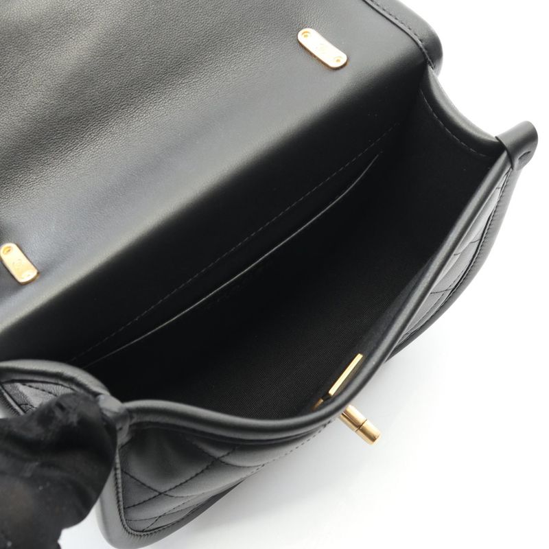 Chanel Shoulder Bag Matelasse As4850 Black Leather Matelasse Small Messenger