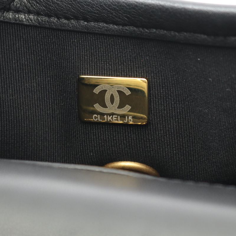Chanel Shoulder Bag Matelasse As4850 Black Leather Matelasse Small Messenger