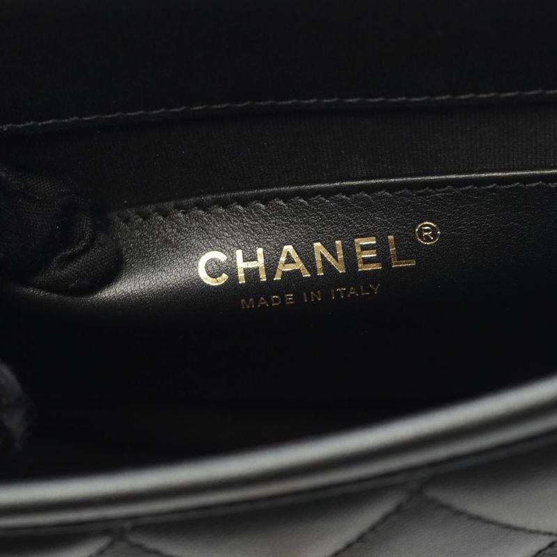 Chanel Shoulder Bag Matelasse As4850 Black Leather Matelasse Small Messenger