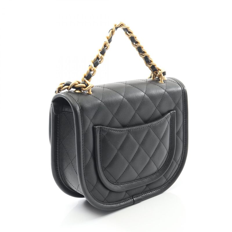 Chanel Shoulder Bag Matelasse As4850 Black Leather Matelasse Small Messenger
