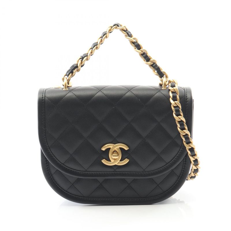 Chanel Shoulder Bag Matelasse As4850 Black Leather Matelasse Small Messenger