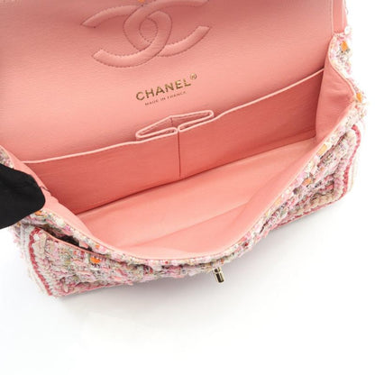 Chanel Shoulder Bag Matelasse W Flap Pink Fabric Matelasse Double Flap Chain