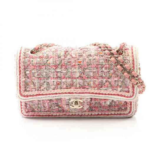 Chanel Shoulder Bag Matelasse W Flap Pink Fabric Matelasse Double Flap Chain