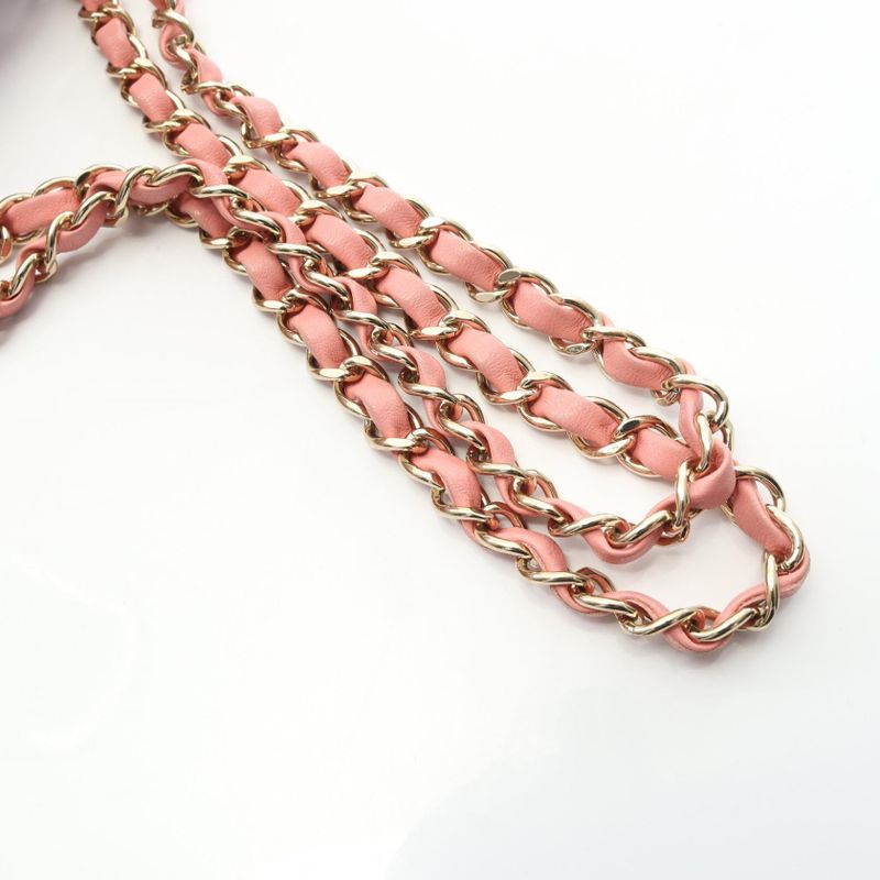 Chanel Shoulder Bag Matelasse W Flap Pink Fabric Matelasse Double Flap Chain
