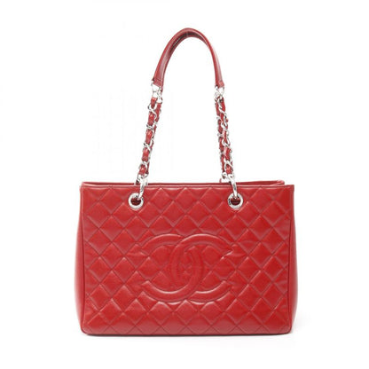 Chanel Tote Bag Matelasse Grand Shopping GST Red Calf Leather GST Chain Tote