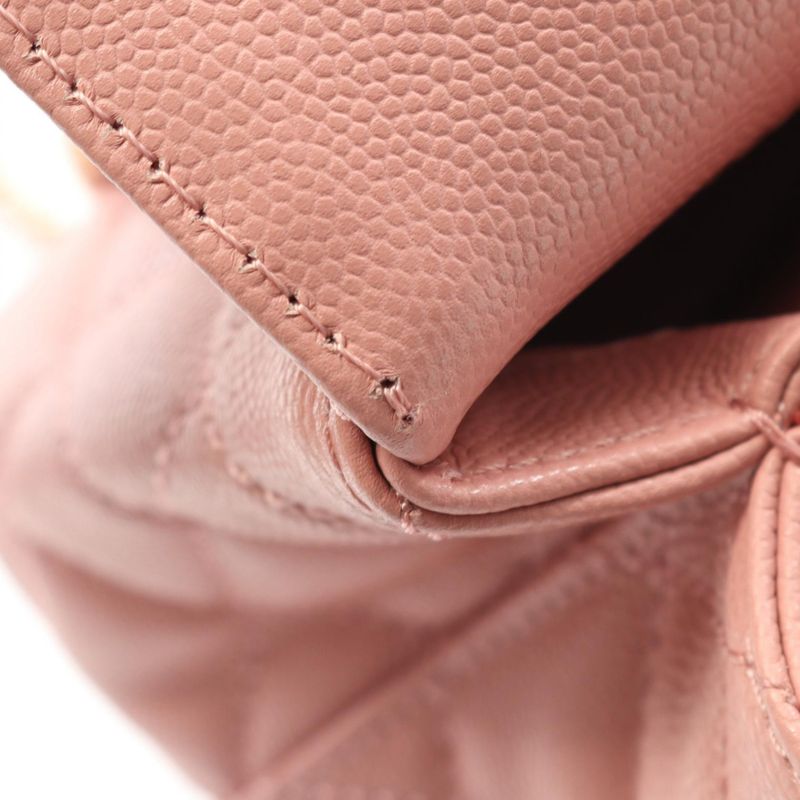 Chanel Handbag Coco Handle XXS Top Handle Pink Leather Calf Matelasse 2way