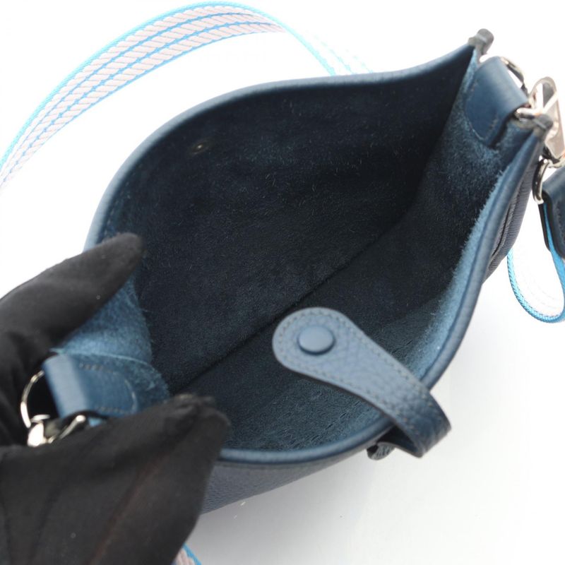 Hermes Shoulder Bag Evelyn TPM Amazon Blue Eau De Prus Leather Evelyn Amazon