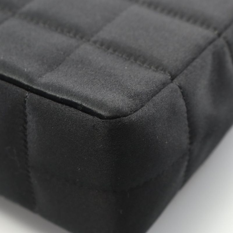 Chanel Shoulder Bag Chocobar Camellia Black Fabric Chocobar Mini Chain Shoulder