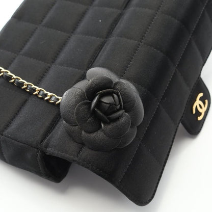 Chanel Shoulder Bag Chocobar Camellia Black Fabric Chocobar Mini Chain Shoulder