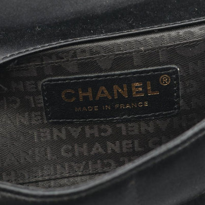 Chanel Shoulder Bag Chocobar Camellia Black Fabric Chocobar Mini Chain Shoulder