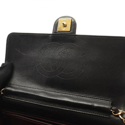 Chanel Shoulder Bag Matelasse Single Flap Black Lambskin Matelasse Push Lock