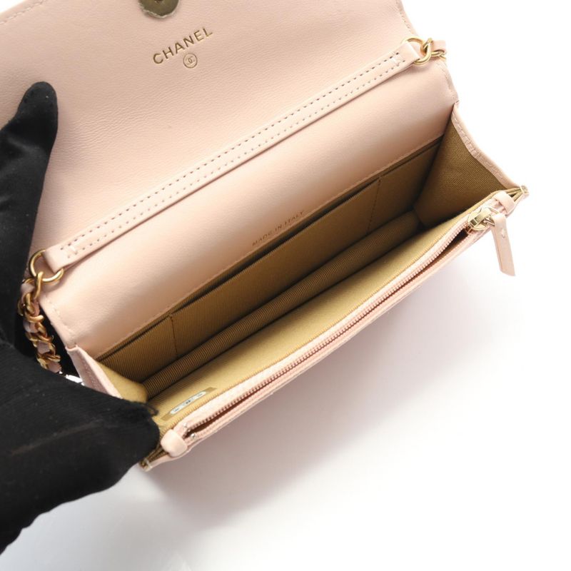 Chanel Shoulder Bag Matelasse Ap3071 Baby Pink Leather Lambskin Matelasse Chain