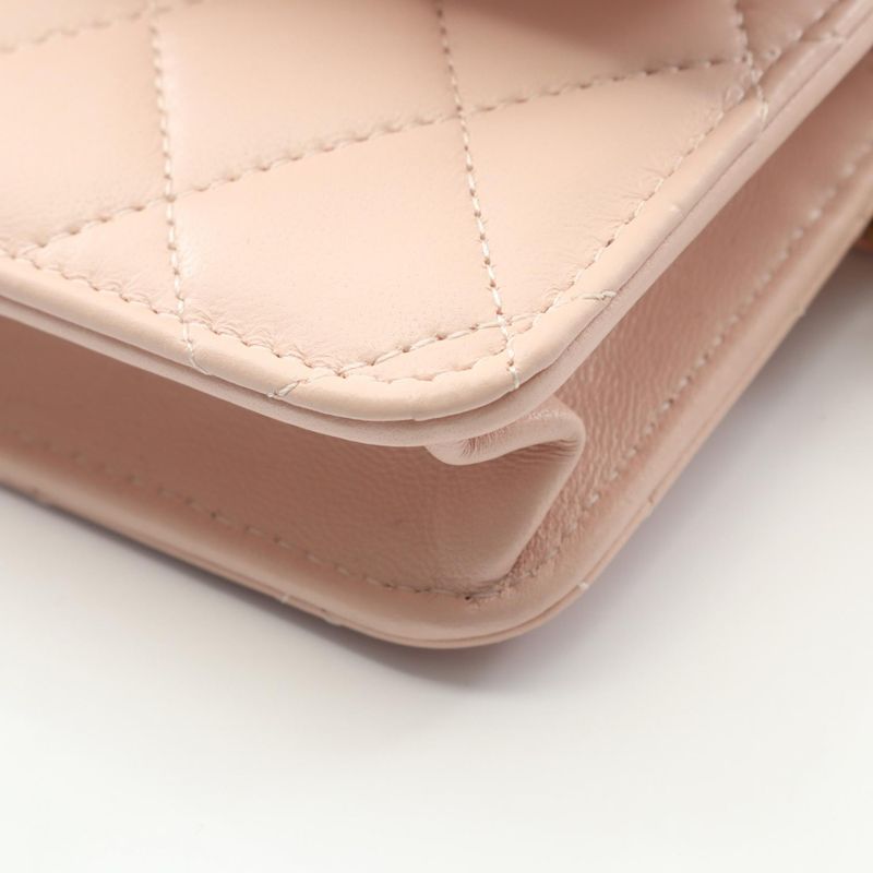 Chanel Shoulder Bag Matelasse Ap3071 Baby Pink Leather Lambskin Matelasse Chain