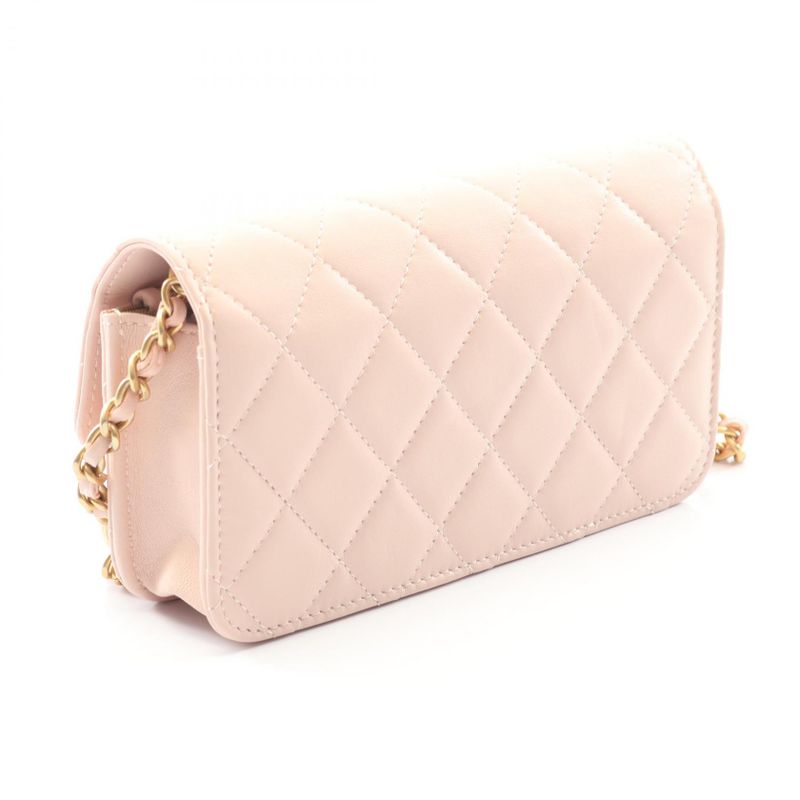 Chanel Shoulder Bag Matelasse Ap3071 Baby Pink Leather Lambskin Matelasse Chain