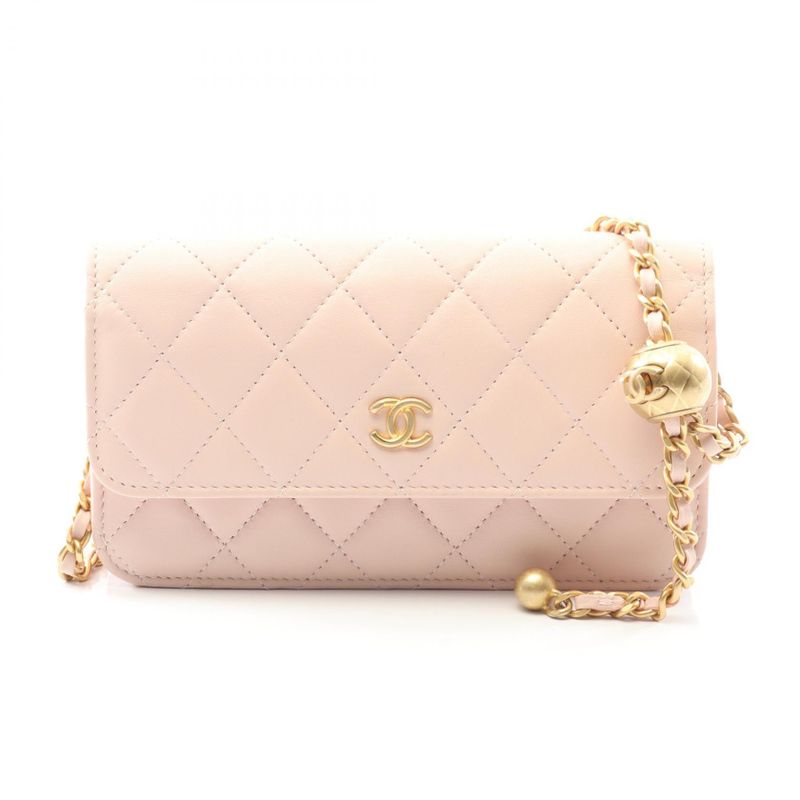 Chanel Shoulder Bag Matelasse Ap3071 Baby Pink Leather Lambskin Matelasse Chain