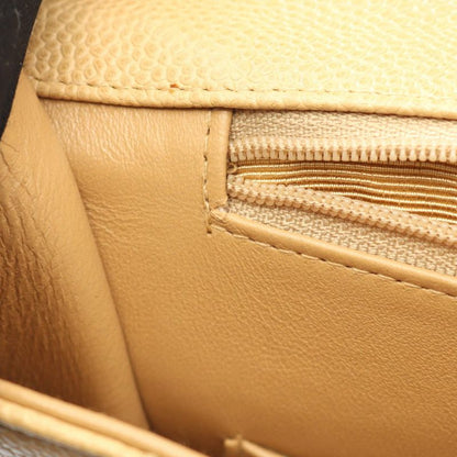 Chanel Briefcase Matelasse Beige Leather Calf Matelasse Business Bag Women Used