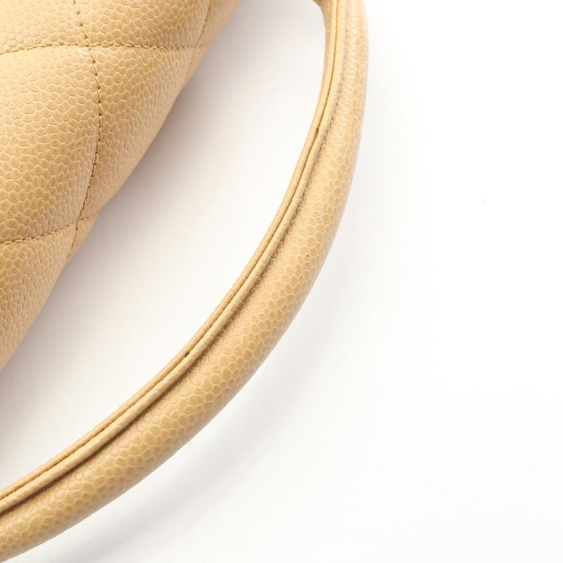 Chanel Briefcase Matelasse Beige Leather Calf Matelasse Business Bag Women Used