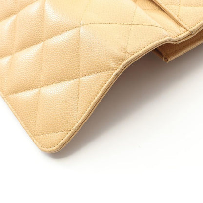 Chanel Briefcase Matelasse Beige Leather Calf Matelasse Business Bag Women Used