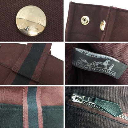 Hermes Tote Bag Hermes Fourre Tout MM Bordeaux And Black Aq11930