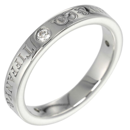 Tiffany & Co Flat Band Pt950platinum X 3P Diamonds #6.5 Ladies 4.6g Ring