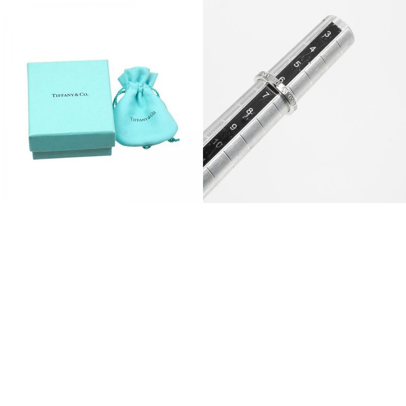 Tiffany & Co Flat Band Pt950platinum X 3P Diamonds #6.5 Ladies 4.6g Ring