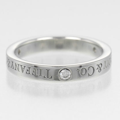 Tiffany & Co Flat Band Pt950platinum X 3P Diamonds #6.5 Ladies 4.6g Ring